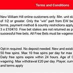 william hill free bet terms and conditions